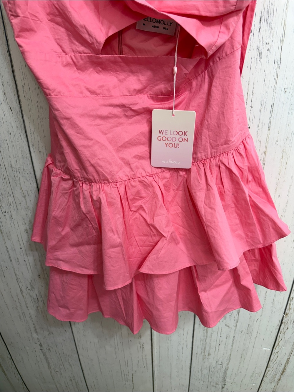 NWT Hello Molly RUFFLED OUT DRESS PINK - Picture 7 of 16